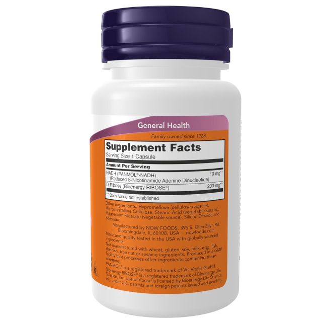 NADH 10MG WITH 200MG RIBOSE 60 VCAPS