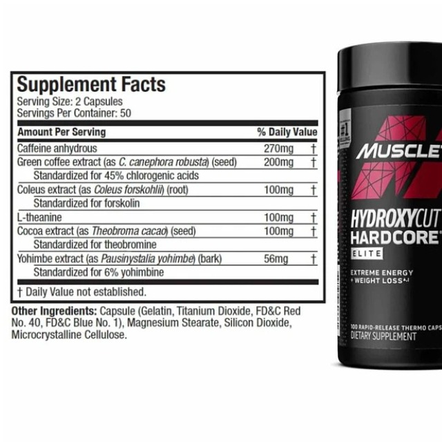 MUSCLETECH HYDROXYCUT HARDCORE ELITE 100 CAPS